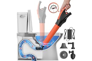 IVOTOW Electric toilet plunger,Toilet Auger with Pressure Gauge, Electric Drain Snake for Clogged Toilet, High-Pressure Toile