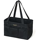 Tool Pouch, Heavy Duty 16oz Waxed Canvas Tool Bag, Rectangle Foldable Open Top Tool Bags with Handles, 7 Pockets | 13.5 x 7.8 x 7.8 Inches