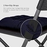 DKIEI Seat Pads for Dining Chairs 4 Pack 40x40cm Blue with Non-Slip Straps view 3
