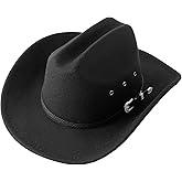Jastore Kids Western Cowboy Cowgirl Hat Boys Girls Felt Fedora Hats with Buckle Belt