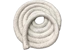 CeraTex Rope Seal - Ceramic Fiber Rope Gasket, Round Braided 1/4" x 8 feet, High Temperature Gasket Seal for Boiler Furnace Oven Kiln Casting