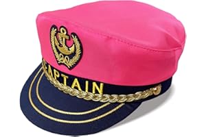 TOPORTY Captain Yacht Hat Nautical Hat Adjustable Anchor Skippers Cap Navy Marine Admiral Hat for Halloween Costume Accessory