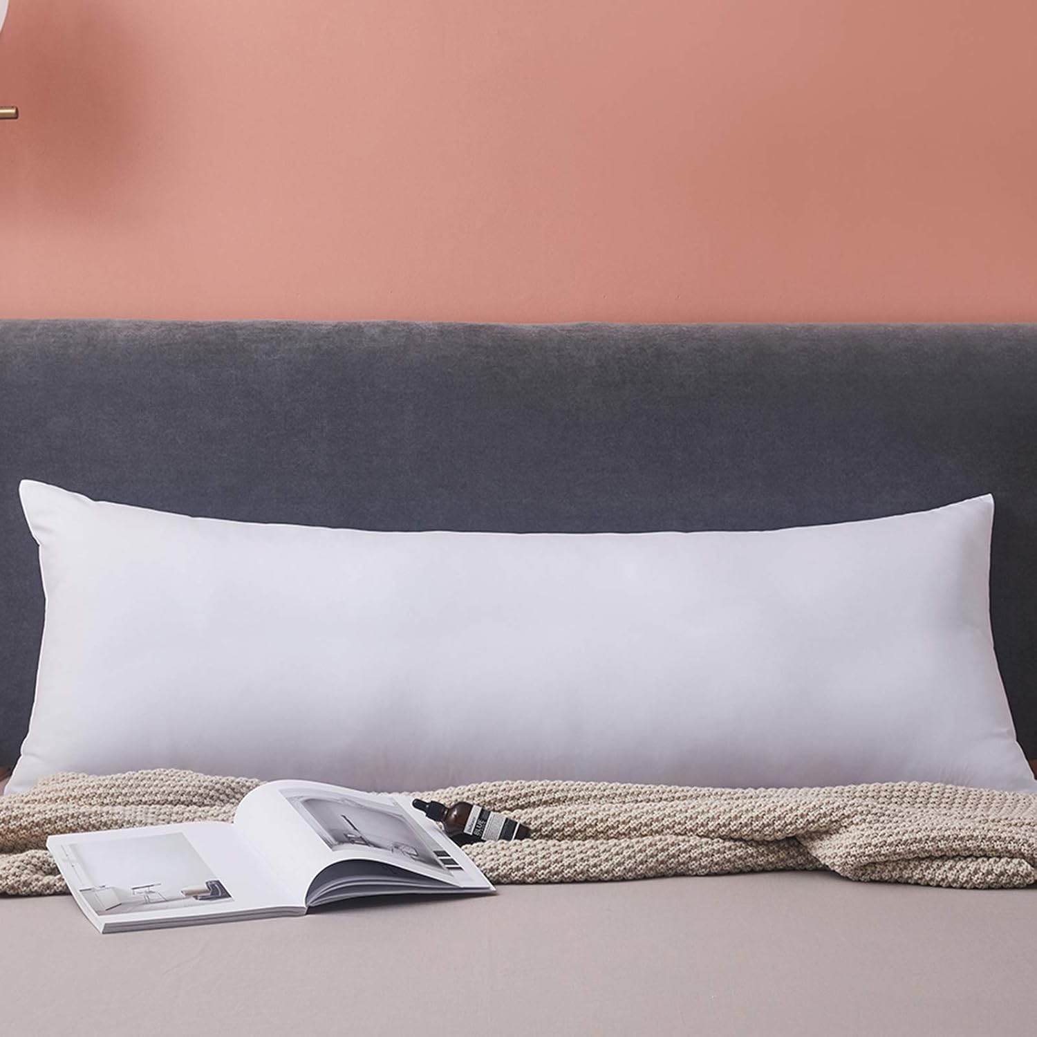 Yalamila Full Body Pillow for Adults-100% Polyester Body Pilllow Insert for Side Sleeper-Breathable White Long Pillow for Sleeping-20×54 inch: Home & Kitchen