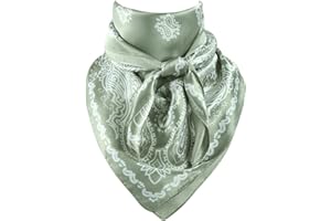 GERINLY 35 Inch Wild Rag Cowboy Scarves for Men, Large Rancher Neckerchief Silk Feel, Oversize Western Bandana