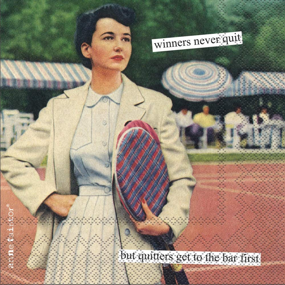 Boston International C024100 Anne Taintor Cocktail Beverage Paper Napkins, 5 x 5-Inches, Winners