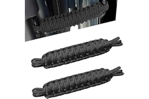 gunroil Pack-2 Car Door Limit Straps, Durable Hand-Woven Fabric Vehicle Door Swing Limiter, Heavy-Duty Automotive Door Straps Locator Compatible with Jeep Wrangler CJ YJ TJ JK JKU JL (Black)