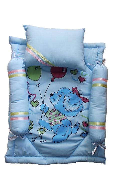 Buy Beautiful Baby Bed Set With Head And Side Pillows Online At