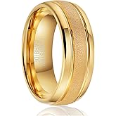 SOXEMAN | Lined Channel Band - 8mm Wide Curved Tungsten Wedding Ring with Matte Center