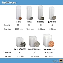 Lighthouse - Square Coin Tubes - Convenient Push