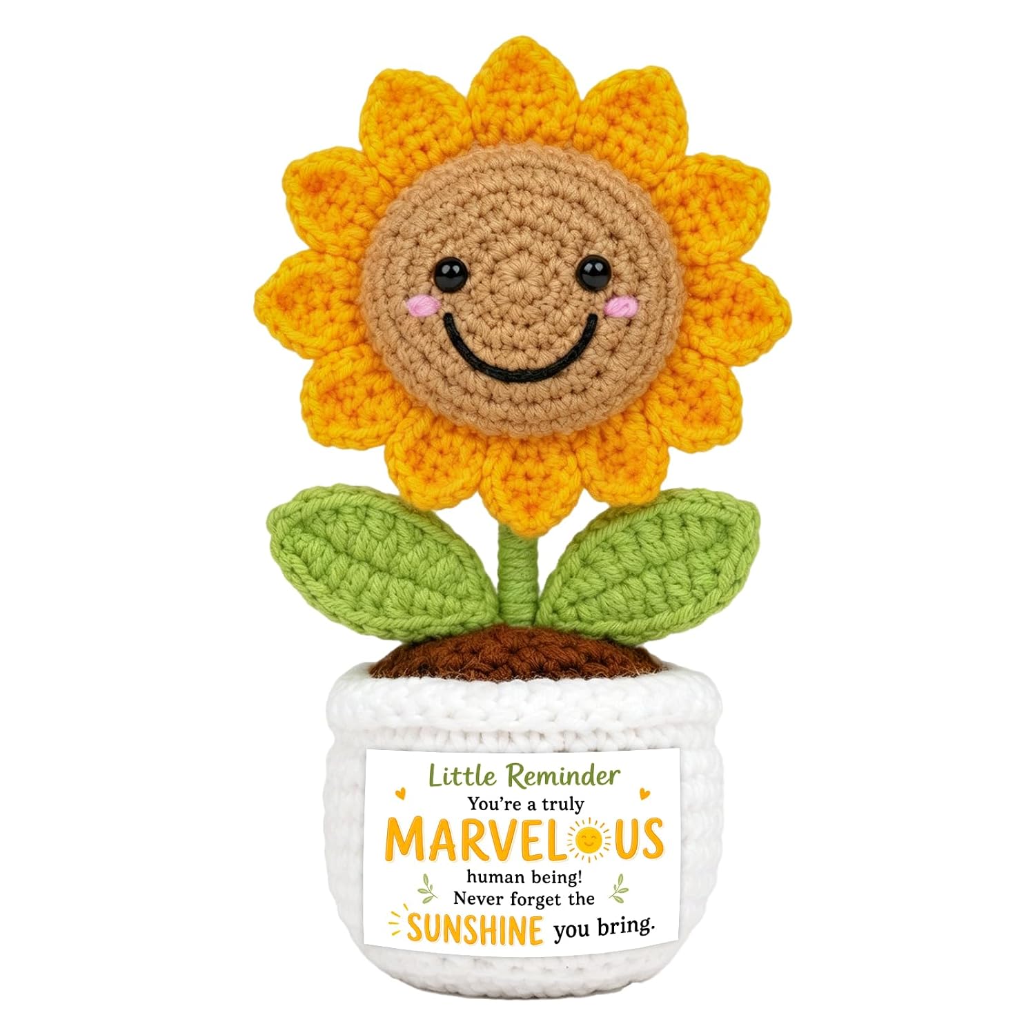 Sunflower Gifts for Women Thinking of You Gifts for Women Positive Crochet | Stocking Stuffers for Women Teens, Sunflower Bir