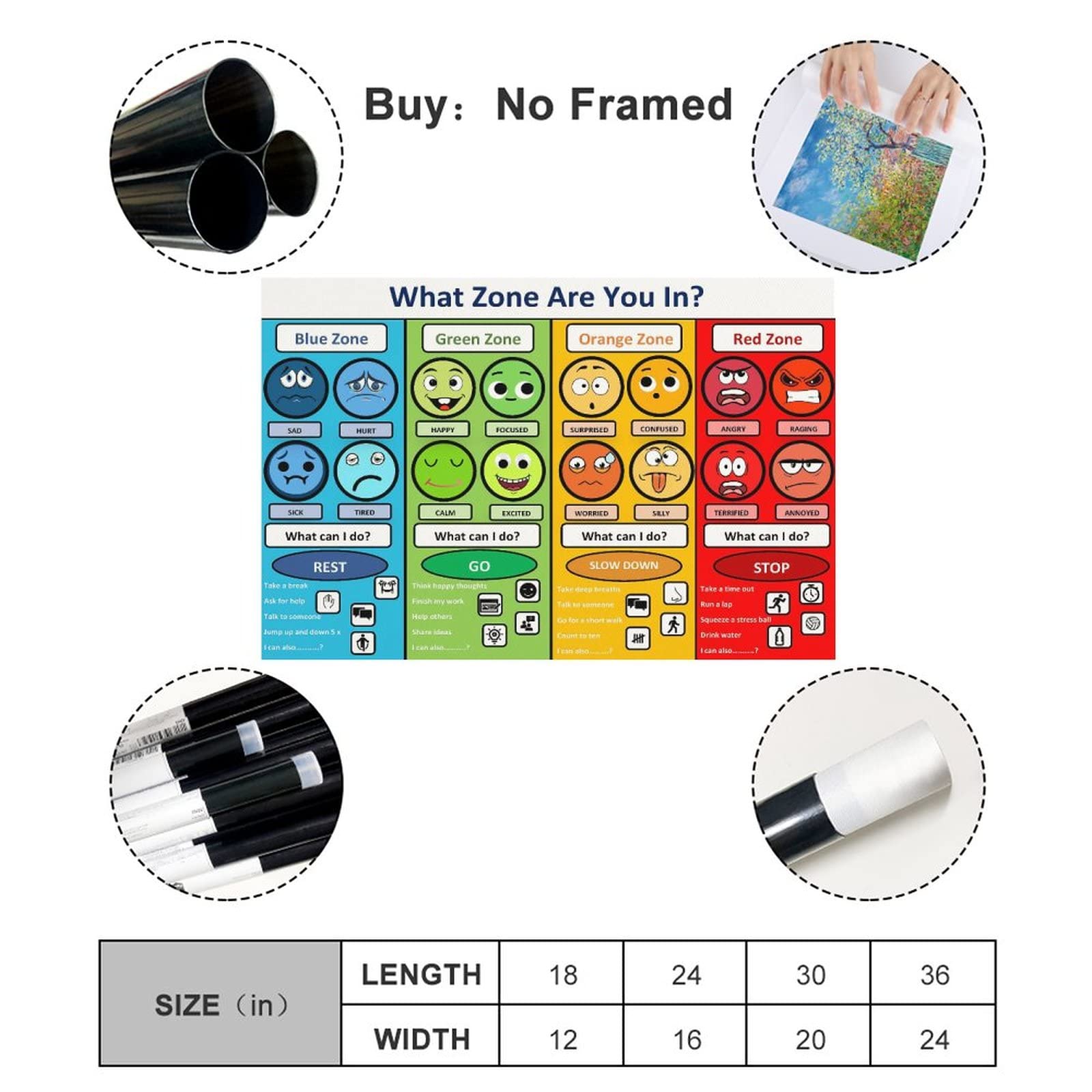 Mua Emotional Management Zones Of Regulation Educational Canvas Poster ...