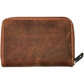 Genuine Leather Accordion Wallet with 11 Card Slots - RFID Blocking (Tan)