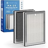 Medify MA-25 Genuine Replacement Filter Set for Allergens, Smoke, Wildfires, Dust, Odors, Pollen, Pet Dander | 3 in 1 with Pre-filter, HEPA H13 and Activated Carbon | Removal to 0.1 Microns | 1-Pack