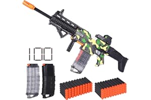 COOLFOX Electric Automatic Toy Gun for Nerf Guns Sniper Soft Bullets [Shoot Faster] Camouflage Burst Bullets for Boys,Toy Foam Blasters & Guns with 100 Nerf Sniper Darts, Gifts for Kids