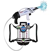 Aeromax Astronaut Space Pack Super Water Blaster with fully adjustable straps for comfort and control., White/Black With Red and Blue Accents