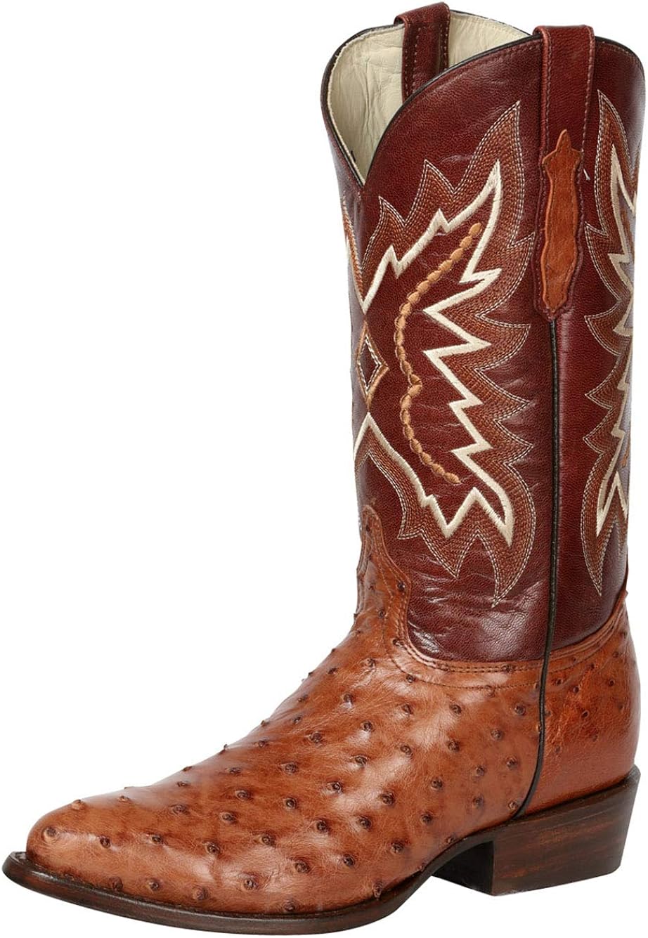 Men's Exotic Cowboy Boots Genuine Leather Ostrich Botas