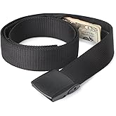 Travel Security Money Belt with Hidden Money Pocket - Cashsafe Anti-Theft Wallet Unisex Nickel free Nylon Belt by JASGOOD
