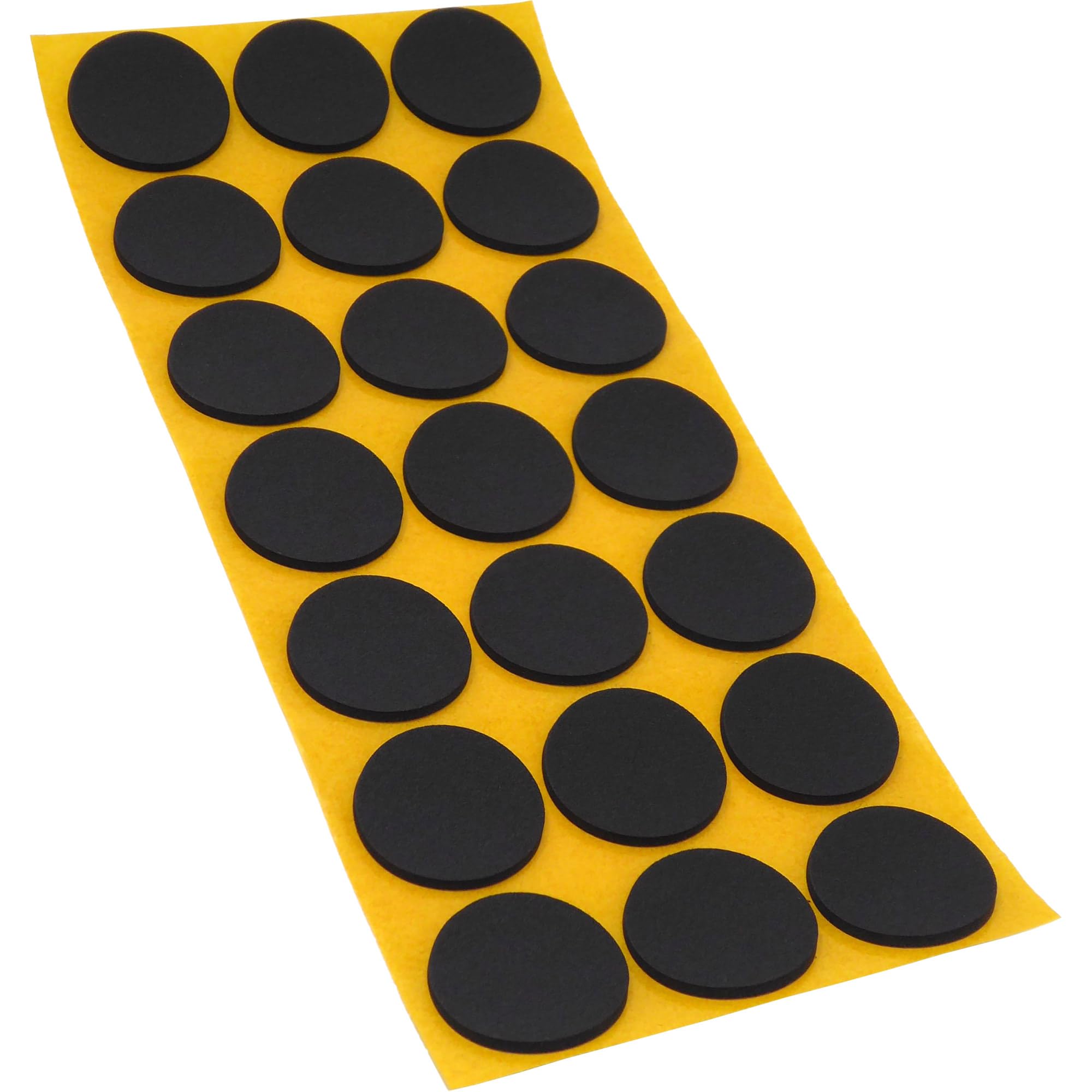 Adsamm® / 21 x self-adhesive anti-slip pads made of EPDM cellular rubber/ø 1.18'' (ø 30 mm) / Black/round / 0.098'' (2.5 mm) thick anti-slip glides