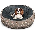 Dog Calming Beds for Small Medium Large Dogs - Round Donut Washable Dog Bed (King Charles Cavalier, Large:30 * 30 * 8in)