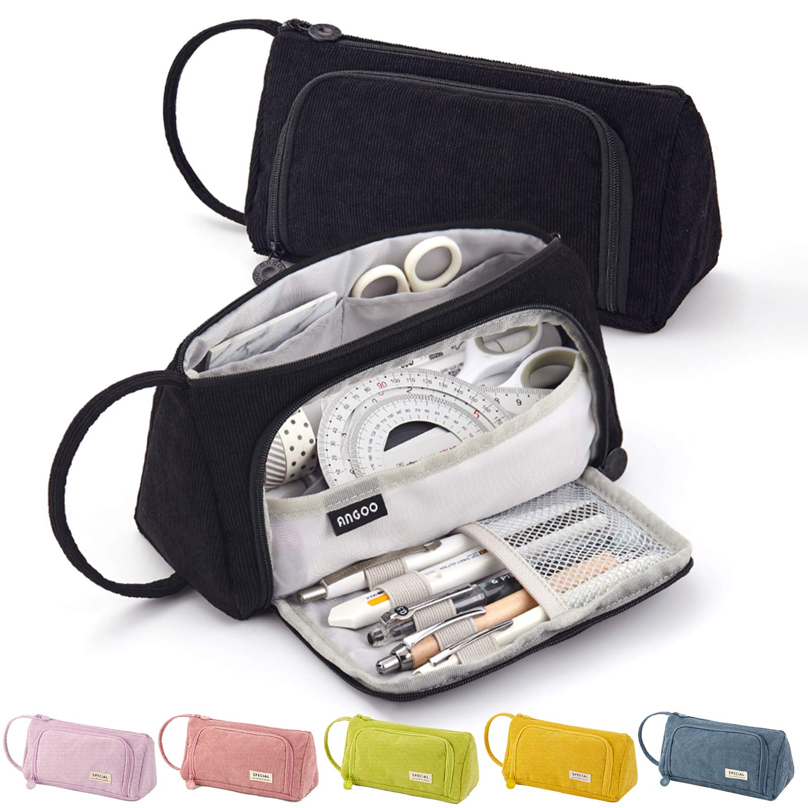 ONCCI Pencil Case for Girls - Large Capacity Teenager Case for School & Office (Black)