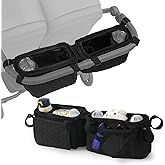 PHOEBUS BABY Double Stroller Caddy Organizer with 2 Insulated Cup Holder, Parent Console Fits for BOB Duallie, Jeep, Baby Jog