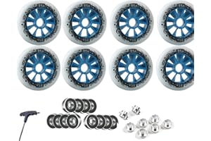 GXBHSP 8 Pack Inline Skate Wheels 90mm 100mm 110mm Inline Wheels Replacement with ABEC-9 Bearings 85A Hardness Increased Speed and High-Grip Performance