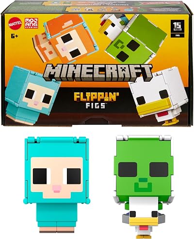Mattel Minecraft Flippin’ Figs Sheep & Chicken 2-Pack 2-in-1 Fidget Figures