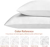 EHEYCIGA Silk Satin Pillow Cases 2 Pack White Standard 50x75 cm view 4