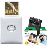 Fujifilm Instax Square Link Instant Printer (White) Bundle | Camera Film Twin Pack 40-Exposures, (3 items)