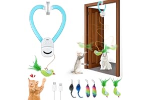 CATPICK Interactive Cat Toys for Indoor Cats Automatic Electric Flying Bird Feather Mouse Toy - Best Kitten & Adult Cat Enrichment Mouse cat Toy Hanging Electric Kitty Toys for Bored Cats