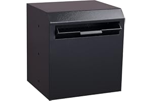 PROTEX SAFE CO. Protex WDD-180 Black Through-The-Wall Locking Drop Box, for key, remotes, cash, checks and envelopes, metal baffle, Pre-drilled mounting holes, double steel door,adjustable metal frames