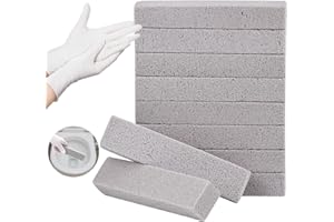 Herda 10 Pack Pumice Stone for Toilet Bowl Cleaning, Powerfully Pumice Stick for Cleaning Hard Water Rings, Calcium Buildup, Rust, Pumice Bar for Toilets, Bathtubs, Grills, Swimming Pools, Sinks