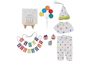 I-BEEBOO Christmas Elf Birthday Accessories Kit Tradition Holiday Clothes Set Include Outfits Cake for Christmas Decoration （Birthday