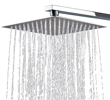 Regendusche 12 Zoll Quadratischer Einbauduschkopf 304 Edelstahl Duschkopf poliert Spiegeleffekt Kopfbrause Regenbrause mit An