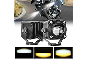 Nilight Motorcycle Driving Lights 1.7 inch White Amber Spot Beam Fog Light LED Pods IP67 Waterproof Auxiliary Offroad Lighting for Motorbike Dirt Bike e-Bike Scooter Snowmobile ATV UTV SUV Truck