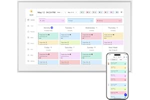 BQQJDD 15.6 Inch Digital Calendar, 2025 Planner & Chore Chart, 32GB WiFi Smart Organizer, HD Touch Screen Wall Calendar, Interactive Organizing Schedule, Meal Plan for Family, Includes Desk Mount