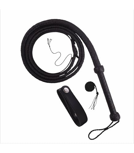 Indiana Jones Style Bullwhip - 6 Foot 8-Plait Paracord Nylon With Leather Bolster | Handmade For Cracking, Flow Art, Display, 30-Day Guarantee
