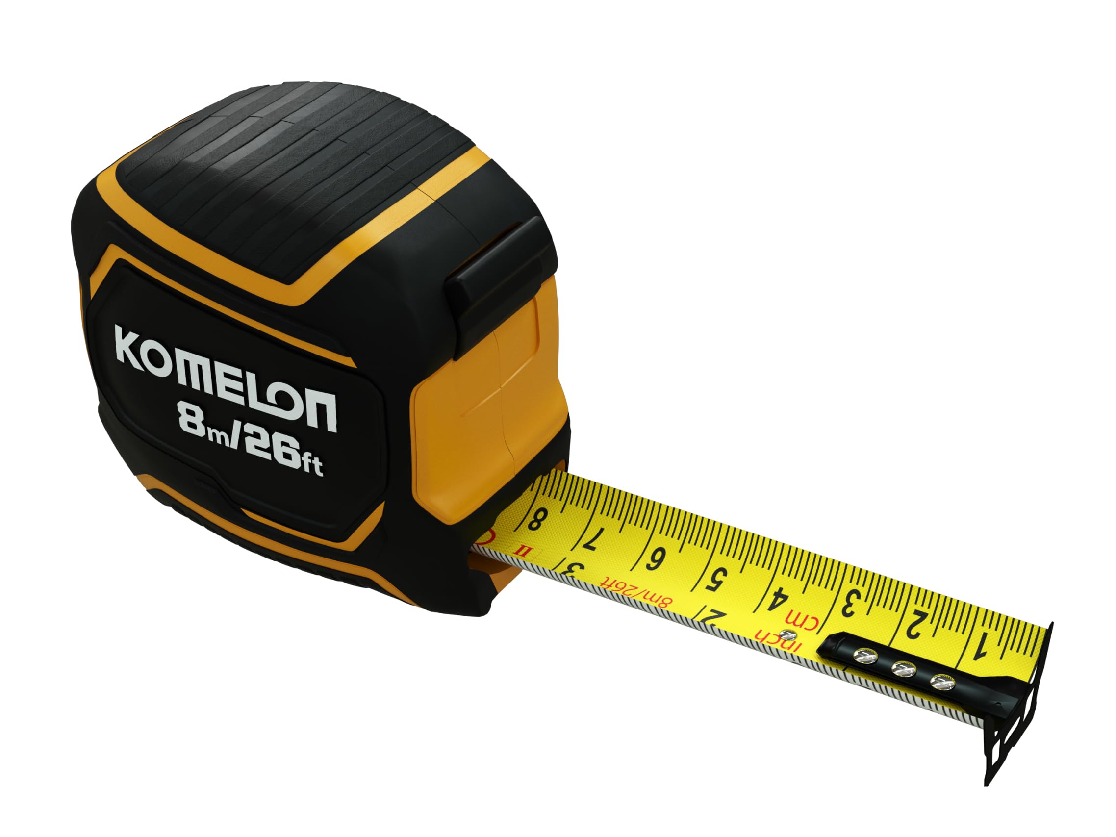 Komelon Extreme 8m/26ft x 32mm Tape Measure PWB82E - 3.7m Standout, Black/Yellow, KOMPWB82E