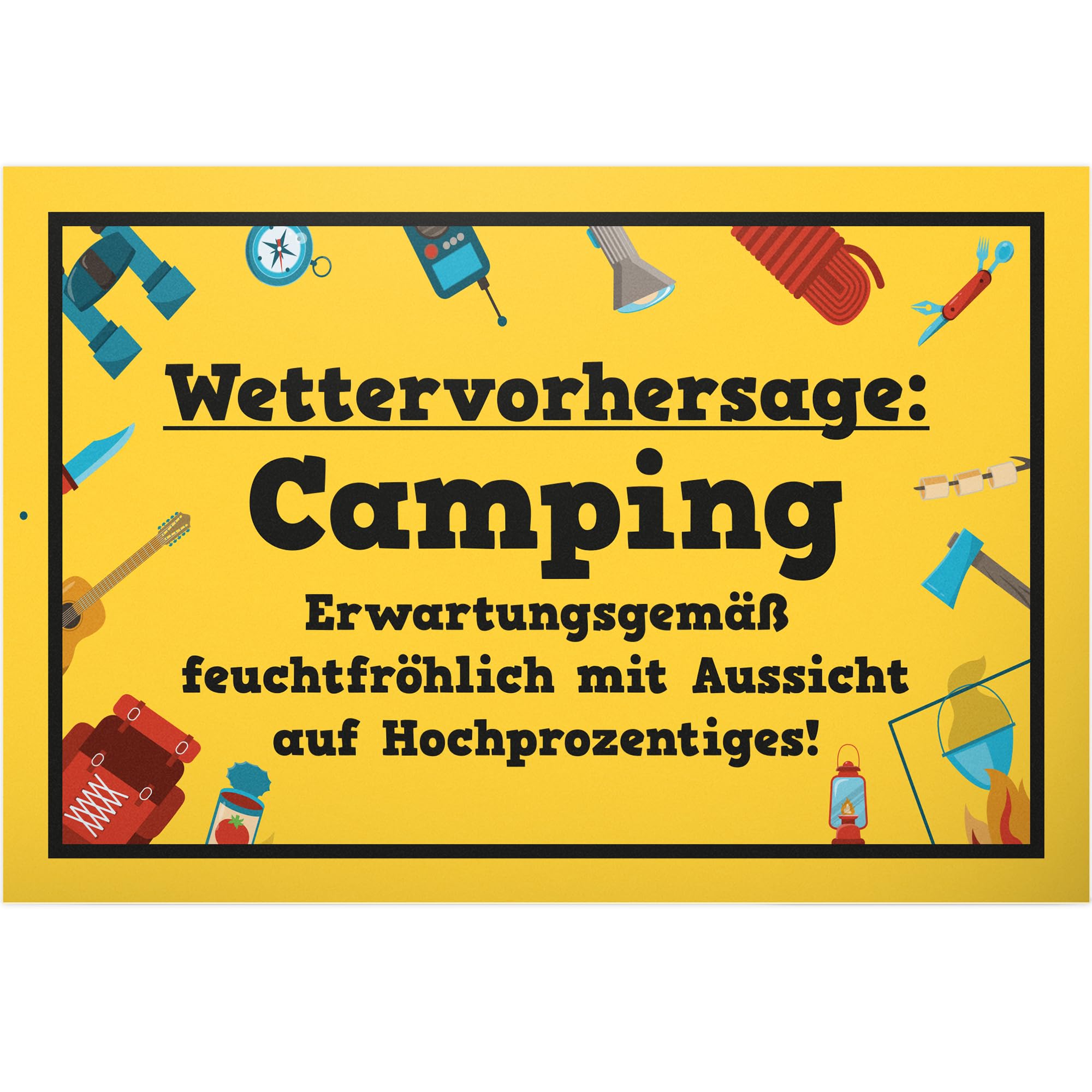 DankeDir! Weather Forecast Campen Sign 30 x 20 cm Funny Camping Decoration Saying Sign for Camping Fans Gift Idea for Campers Funny Saying Wall Decoration Door Sign for Motorhome & Caravan