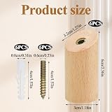 Bansusu 6 Pcs Wooden Coat Hooks Hangers for Clothes Scarves Towel 15 kg view 2