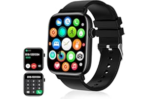 PJYUBVOR 1.90'' with Smart Watch(Answer/Make Calls),Smart Fitness Tracker Watches for Android/iOS Phones,Bluetooth Call and Text Message/Sleep Monitor/Heart Rate/Android Smartwatch for Women Men