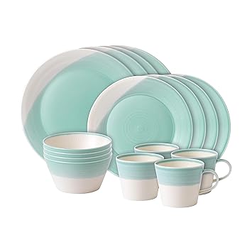 Royal Doulton 40029951 Aqua 1815 Collection 16 Piece Plate/Tray/Bowl Set