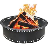 Fire Pit Ring 36 inch Fire Ring for Outside Fire Pit,Large Round Smokeless Firepit Insert,DIY Fire Rings for Outside Wood Burning Above or In-Ground Camping Firepit Ring for Outdoor Patio Yard Garden