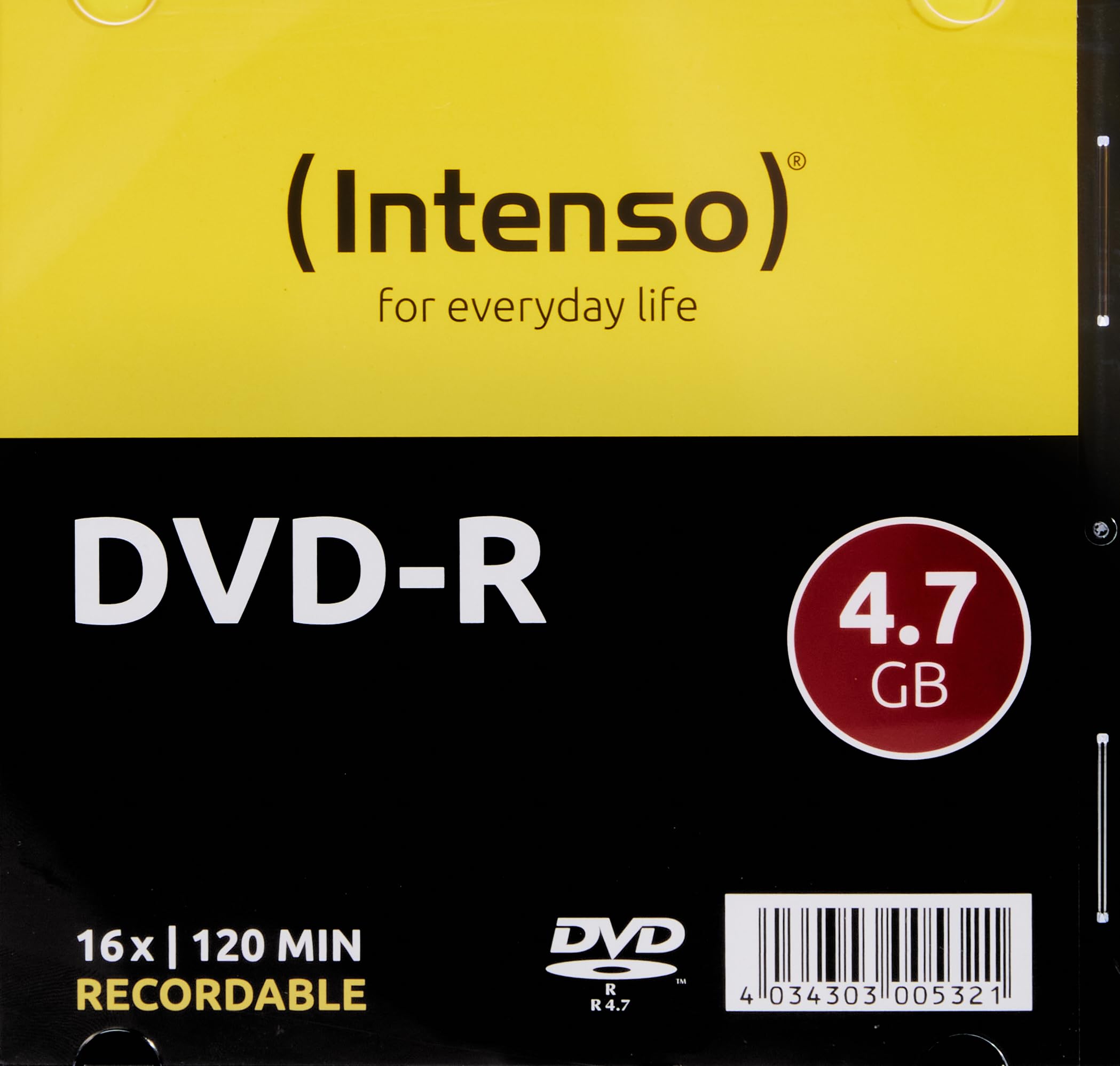 Intenso DVD-R 4.7 GB 16X Speed Single Layer Recordable DVD Media Slim Jewel Case (Pack of 10) โ image 1
