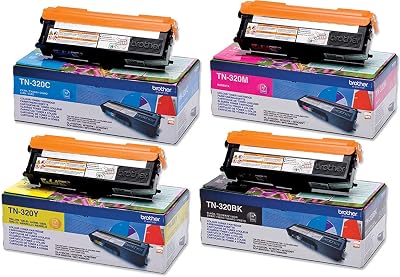 Brother TN320 Black Cyan Magenta Yellow Toner Cartridge Multi-Pack Standard