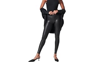 SPANXshape Faux Leather Leggings - Tummy Control Legging - with Contoured Power Waistband Stomach Compression - High Waist