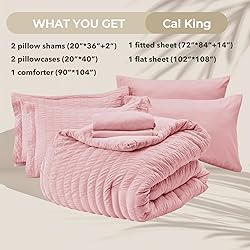 HYMOKEGE Pink California King Comforter Set