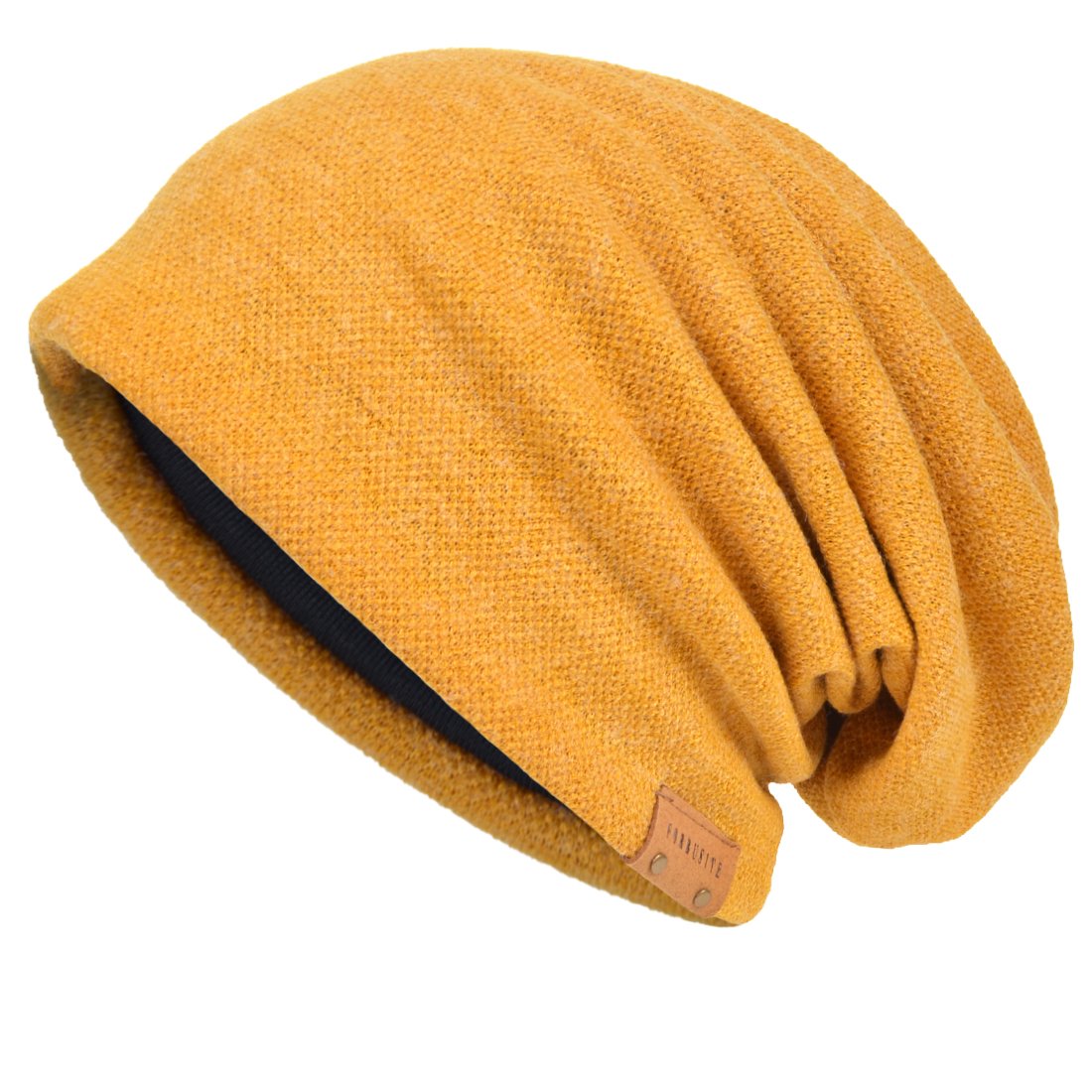 VECRY Men's Cotton Beanie Slouch Skull Cap Long Baggy Hip-Hop Winter Summer Hat (Ginger)(Size:M)