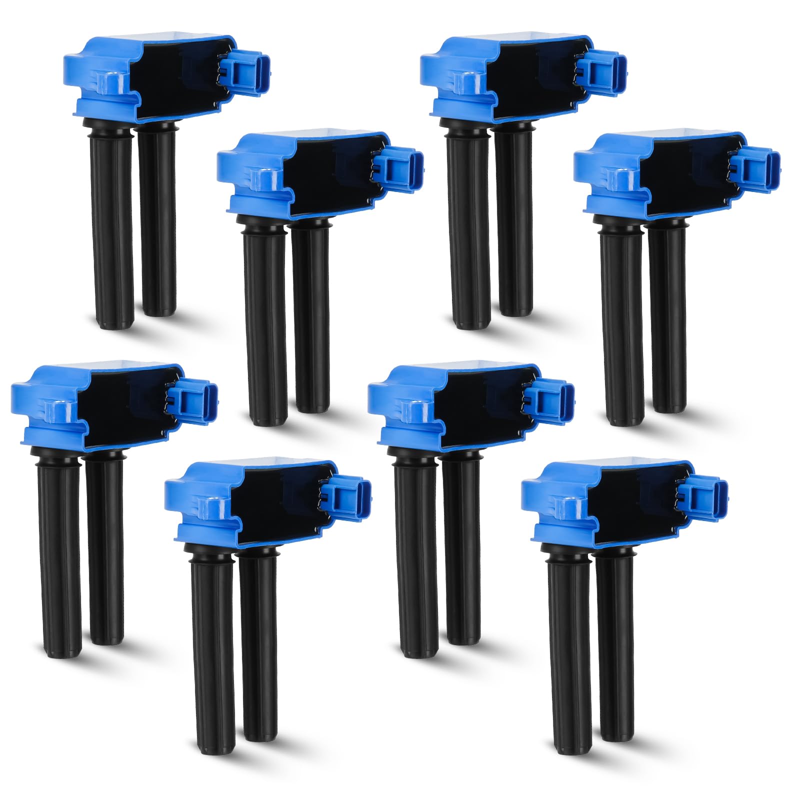 Photo 1 of Hurotoms 8PCS Ignition Coil Pack Compatible with Chrysler 300 Aspen Dodge Challenger Durang Magnum Ram 1500 2500 3500 Jeep Grand Cherokee Ram 1500 2500 5.7L 6.1L 6.4L V8, Replaces UF504, Blue