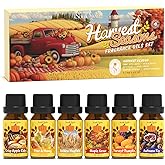Soulorigin Harvest Fragrance Oils Set, Essential Oil for Diffuser, Fall Diffuser Oil, Use for Soap Candle Making-Crisp Apple cider, Pear&Honey, Golden Hayfield, Maple Grove, Harvest Pumpkin,Autumn Fig